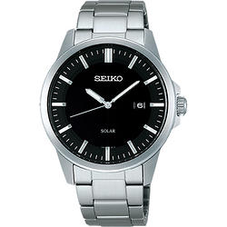 SEIKO SPIRIT 極簡太陽能腕錶(SBPN091J)-黑x銀/39mm