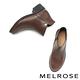 短靴 MELROSE 質感簡約牛皮純色圓釦造型低跟短靴－棕 product thumbnail 5