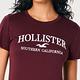 Hollister 海鷗 HCO 熱銷刺繡文字海鷗圖案短袖T恤(女)-酒紅色 product thumbnail 3