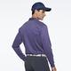 【Lynx Golf】男款歐洲進口布料純棉絲光襯衫式胸袋款長袖POLO衫-藍紫色 product thumbnail 5