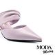 穆勒鞋 MODA MODAY  迷人扭結尖頭羊皮高跟穆勒拖鞋－紫 product thumbnail 6