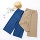 【KiKi】大口袋彈性寬口褲-女七分褲 素色 藍 卡(二色/版型寬鬆) product thumbnail 5