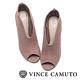 VINCE CAMUTO-真皮V字切口露趾高跟踝靴-絨灰 product thumbnail 3