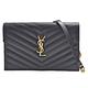 YSL 經典MONOGRAM系列品牌LOGO V字縫小牛皮WOC斜背包(黑色) product thumbnail 2