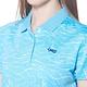 【Lynx Golf】女款吸溼排汗機能羅紋領設計滿版水波圖樣印花短袖POLO衫-淺藍色 product thumbnail 7