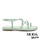 涼鞋  MODA MODAY 優雅氣質純色交叉條帶平底涼鞋－綠 product thumbnail 3