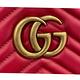 GUCCI Marmont仿舊金色雙G LOGO牛皮山形斜背包23CM 紅色 product thumbnail 4