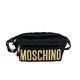 Moschino 品牌金logo菱格縫線斜背/腰包(黑) product thumbnail 2