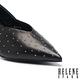高跟鞋 HELENE SPARK 摩登時髦鉚釘異材質尖頭高跟鞋－黑 product thumbnail 6