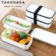 日本TAKENAKA 日本製復古系列可微波雙層保鮮盒550ml-藍邊框 product thumbnail 3