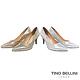 Tino Bellini 巴西進口耀眼金蔥細緻布紋尖楦跟鞋 _ 銀 product thumbnail 3