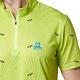【Lynx Golf】男款冰涼舒適合身版高爾夫小山貓印花短袖立領POLO衫-亮黃色 product thumbnail 9