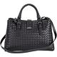 BOTTEGA VENETA BORSA ROMA 小牛皮編織兩用包(小/黑色) product thumbnail 7