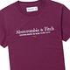 A&F 麋鹿 AF 熱銷刺繡文字彩麋鹿圖案短袖T恤-粉紫色 product thumbnail 2