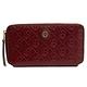 TORY BURCH 金字LOGO壓印牛皮拉鍊零錢袋長夾(貴妃紅) product thumbnail 2