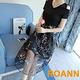 挖空短袖連身裙+花紋紗裙套裝(黑色)-ROANN product thumbnail 2