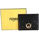 FENDI KAN I系列-F is Fendi logo 鉚釘飾小牛皮卡片夾(黑色) product thumbnail 4