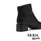 短靴 MODA MODAY 極簡時髦主義牛皮粗高跟短靴－黑 product thumbnail 4