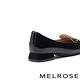 低跟鞋 MELROSE 美樂斯 復古時尚金屬造型釦牛漆皮樂福方頭低跟鞋－黑 product thumbnail 4