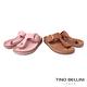 Tino Bellini 歐洲進口牛皮T字造型釦帶夾腳涼拖鞋-棕 product thumbnail 6