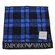 EMPORIO ARMANI MangaBear 日本製蘇格蘭格紋品牌字母LOGO圖騰小方巾(黑/寶藍系) product thumbnail 3