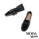 低跟鞋  MODA MODAY 個性金屬鍊條全真皮方頭Q底樂福低跟鞋－黑 product thumbnail 5