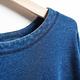 EDOKATSU 江戶勝 靛藍系列 下擺富士LOGO印花藍染傘型寬版八分袖T恤-女-中古藍 product thumbnail 5