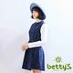 betty’s貝蒂思　優雅格紋假兩件式混羊毛洋裝(藍色) product thumbnail 2