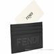 FENDI Roma 字母烙印小牛皮卡片夾(黑色) product thumbnail 3