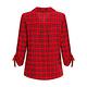 ILEY伊蕾 英倫格紋純棉造型袖上衣(紅色；M-2L)1233281502 product thumbnail 6