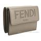 FENDI Roma 字母烙印小牛皮釦式短夾(灰色) product thumbnail 3