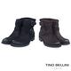 Tino Bellini義大利進口啞光麂皮雙釦帶低跟短靴_咖紅 product thumbnail 6