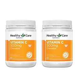 澳洲 Healthy care-即期品 維他命C咀嚼錠500mg-2024年四月到期(2瓶 500錠/瓶)