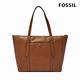 FOSSIL Carlie 真皮托特包-咖啡色 ZB1773200 product thumbnail 4