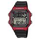 CASIO 10年電力亮眼設計方形數位錶(AE-1300WH-4A)紅框x黑錶圈/42mm product thumbnail 2