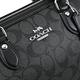 COACH Rowan Satchel Bag 經典C LOGO印花兩用波士頓包(黑灰) product thumbnail 7