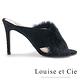 Louise et Cie 優雅兔毛交叉高跟涼拖鞋-黑色 product thumbnail 2