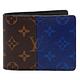 LV M63023 經典MULTIPLE Monogram帆布拼色交叉式卡夾短夾(海藍) product thumbnail 2