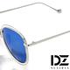 DZ 飾線大框彩球腳 抗UV 太陽眼鏡墨鏡(銀框冰藍膜) product thumbnail 4