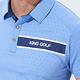 【KING GOLF】男款蜂巢壓紋開襟POLO衫/高爾夫球衫-藍色 product thumbnail 3