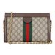 【GUCCI 古馳】503877 經典Ophidia系列GG LOGO織帶皮革磁釦手拿/斜背包 product thumbnail 2