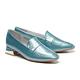 (季末換季出清)低跟鞋 HELENE SPARK 復古時髦金屬感白鑽樂福低跟鞋－藍 product thumbnail 2