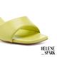 拖鞋 HELENE SPARK 極簡舒適美學全羊皮方頭高跟拖鞋－綠 product thumbnail 6