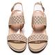 DIANA 仲夏風味--鬆緊繃帶金屬水鑽菱格楔型涼鞋-米 product thumbnail 2
