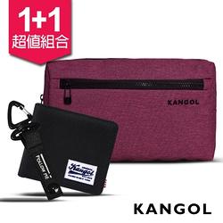 KANGOL 韓式潮流1+1超值組 側背休閒包+短皮夾(KG1152+KG1162)