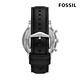 FOSSIL Neutra 醇厚雅仕三眼手錶 黑色皮革錶帶 44 MM FS6016 product thumbnail 4