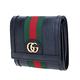 【GUCCI 古馳】719887 經典Ophidia系列GG LOGO織帶皮革飾邊中短夾(黑色) product thumbnail 3