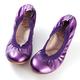 G.Ms.旅行女孩II-金屬羊皮鬆緊口可攜式軟Q娃娃鞋-深紫 product thumbnail 2