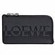 LOEWE 經典品牌LOGO小牛皮拉鍊卡夾/零錢包(曜石黑/灰) product thumbnail 2