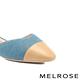 低跟鞋 MELROSE 時髦質感撞色拼接羊皮尖頭低跟鞋－藍 product thumbnail 6